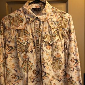 Ariat long sleeve snap shirt size L multi colors
